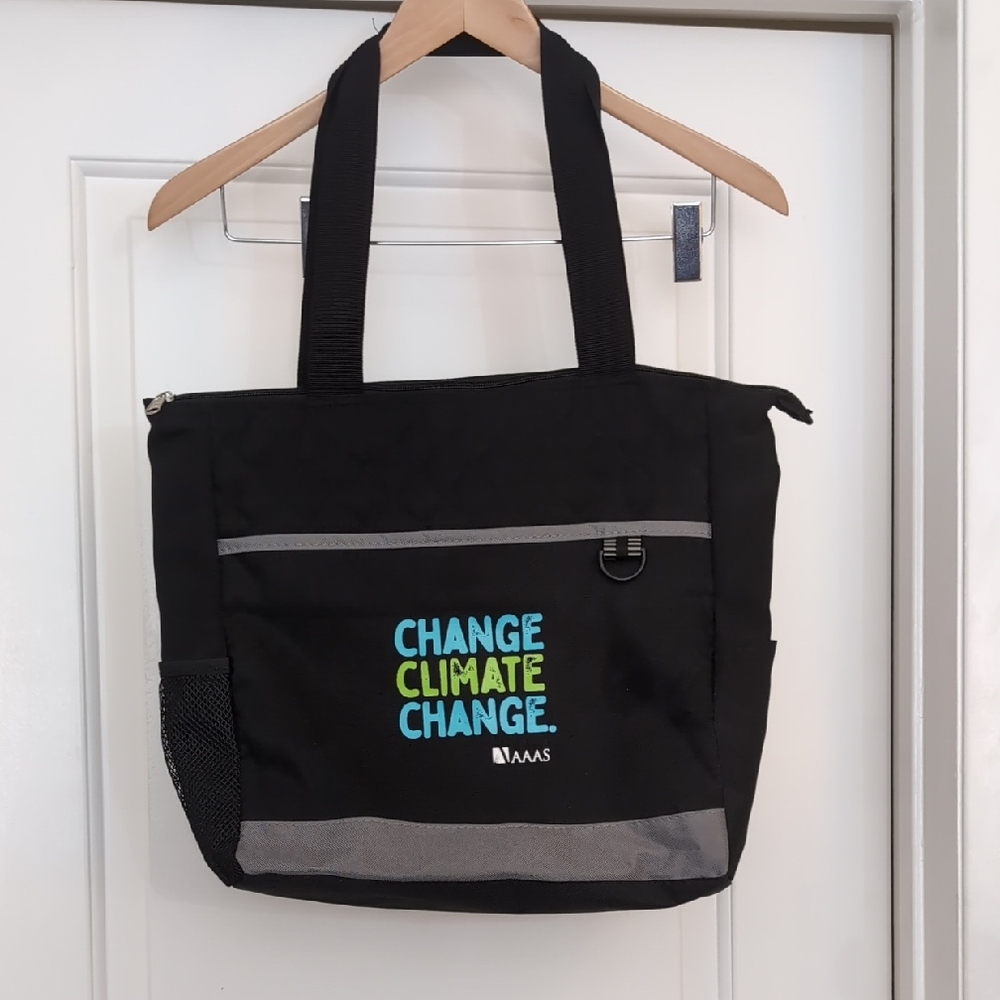 NWOT Limited Edition Black 'Change Climate Change' Tote Bag